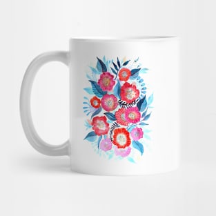 Red and Blue Watercolor Painting Mug